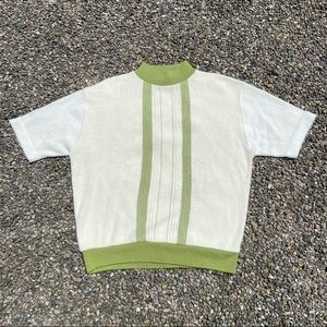 Vintage Green Striped Sweater Tee